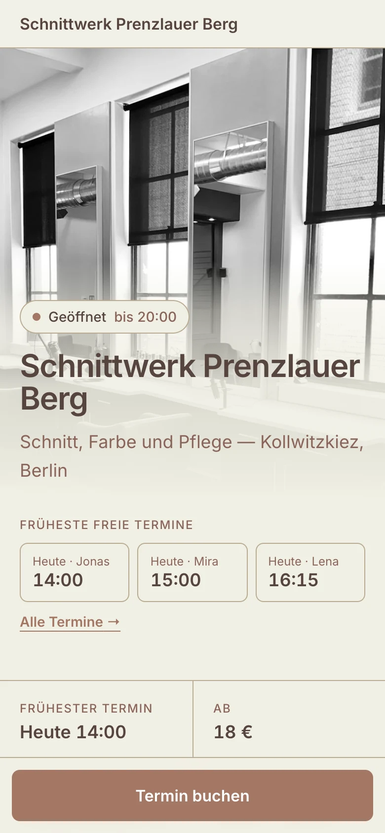 Der Kunde öffnet Ihre Seite